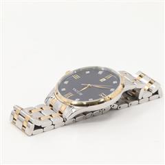 Bulova 98D130 Two-Tone Watch Blue Dial Roman 40mm w/Box - Very Good